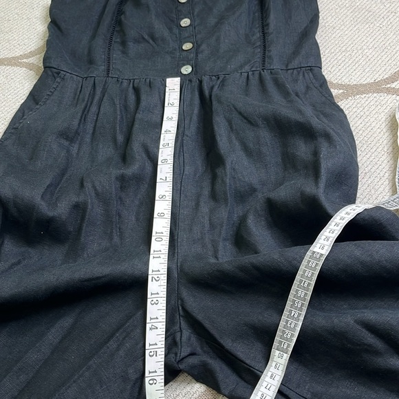 Madewell Black Sleeveless Wide-Leg Jumpsuit in 100% Linen, size 12 - Picture 11 of 16